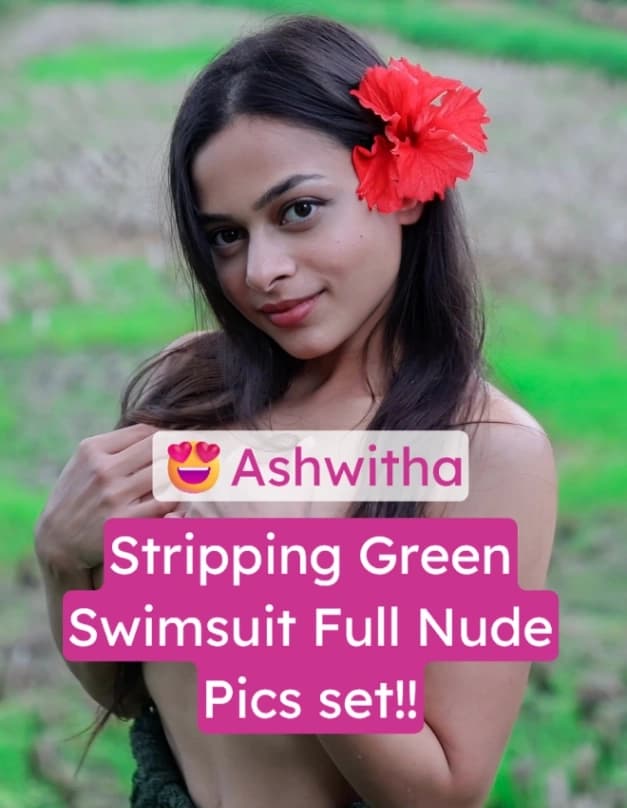 Ashwitha Nude Model Strips Green Swimsuit Big Boobs Hairy Pussy Pics