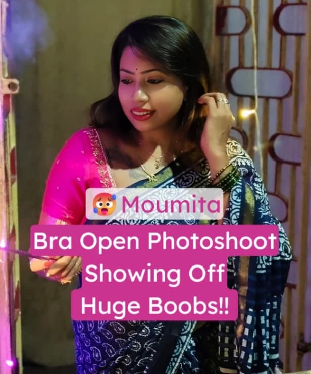 Bong Model Momita Saha Bra Open Photoshoot Exposing Her Massive Nude Boobs