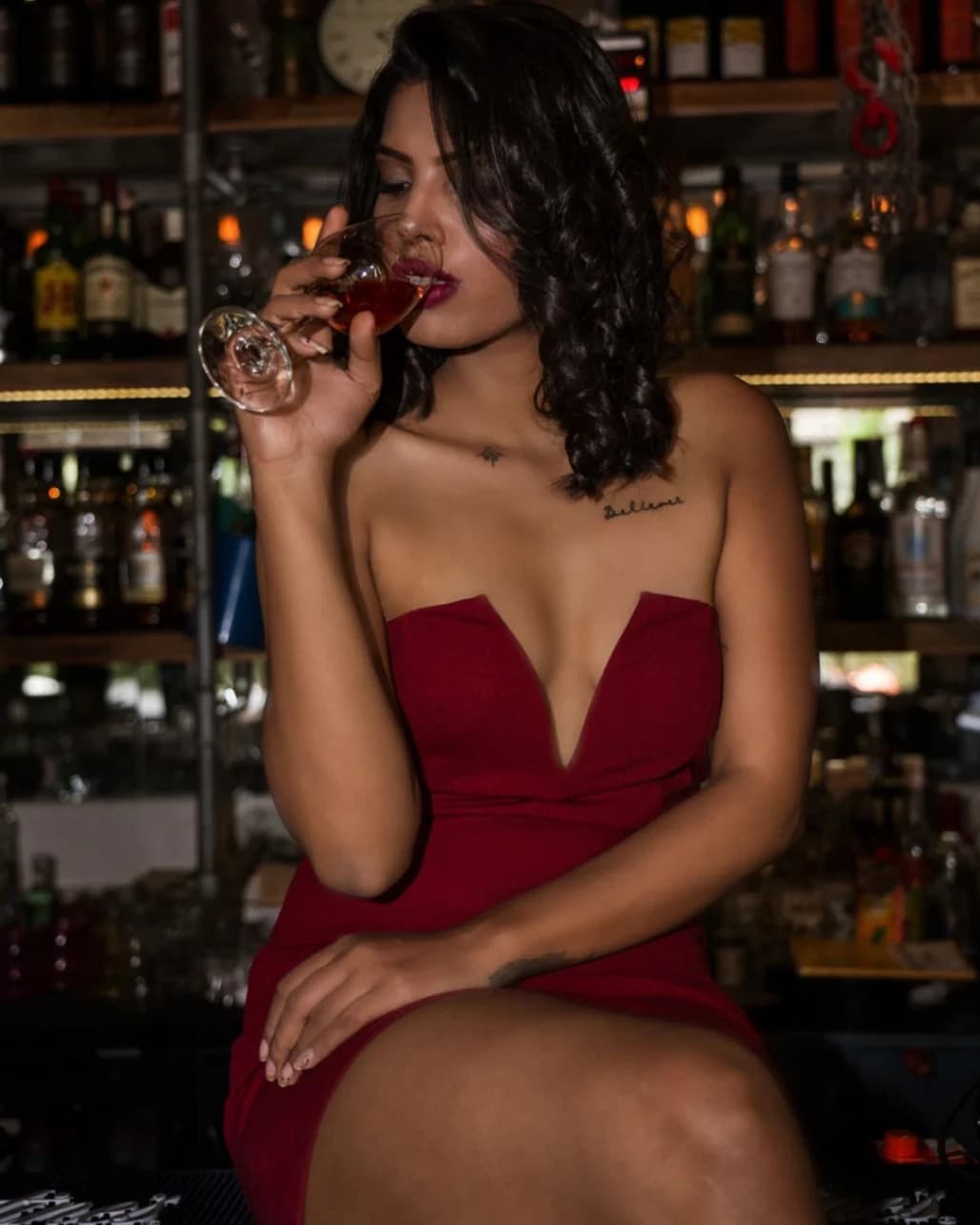 Image of Hot Instagram Model Nude Photoshoot with Her Big Boobs Jiggling and Wet Pussy Exposed