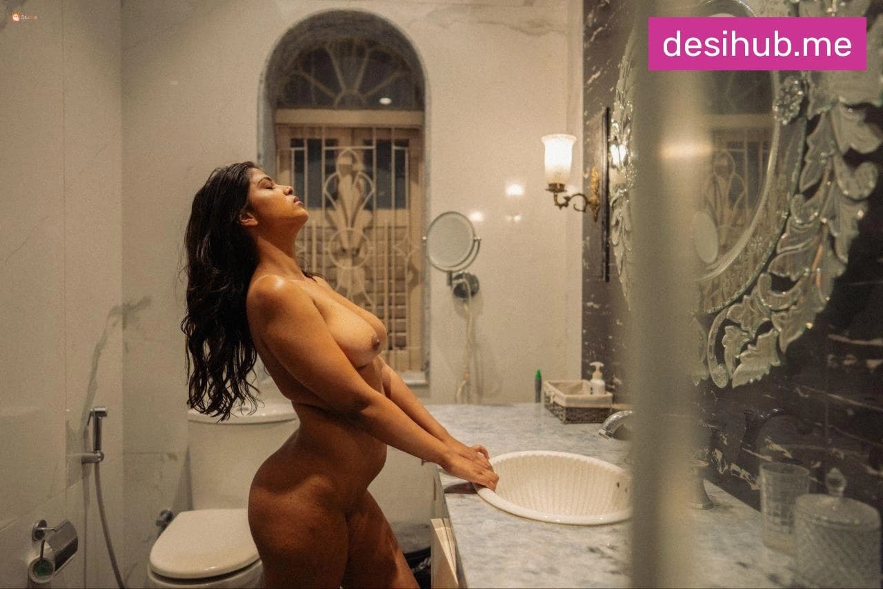 Image of Fit Desi Model Full Nude Bathroom Shoot Exposing Her Perfect Tits and Shaved Pussy