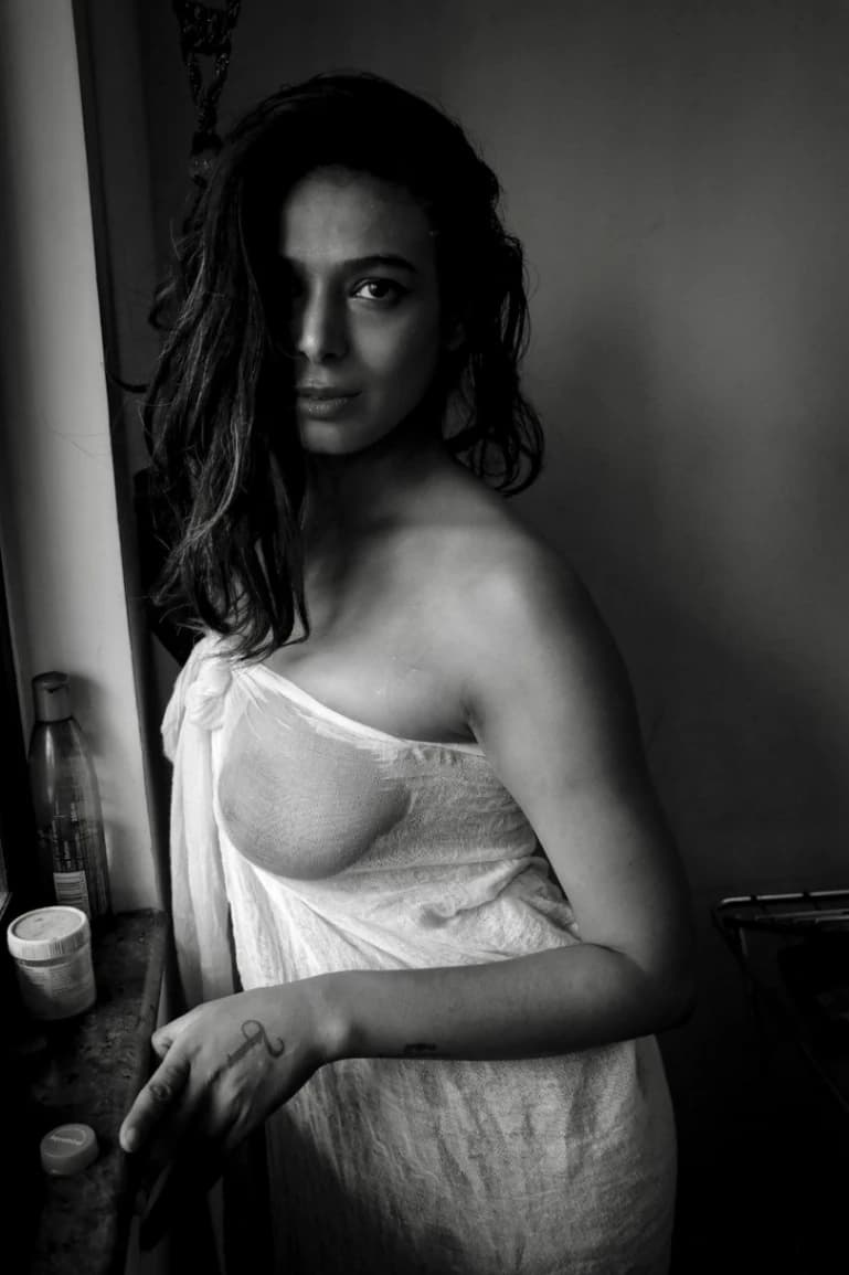 Image of Stunning Desi Model Flaunts Her Nude Boobs in a See-Through Top Pics