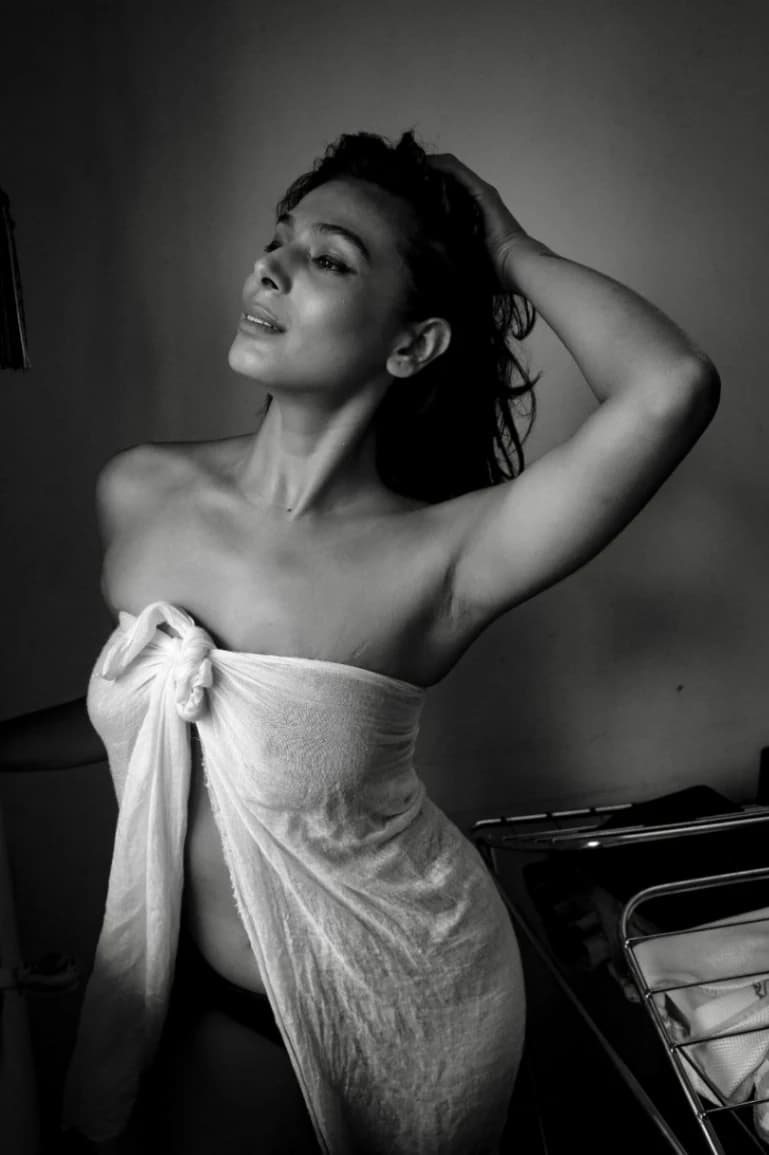 Image of Stunning Desi Model Flaunts Her Nude Boobs in a See-Through Top Pics