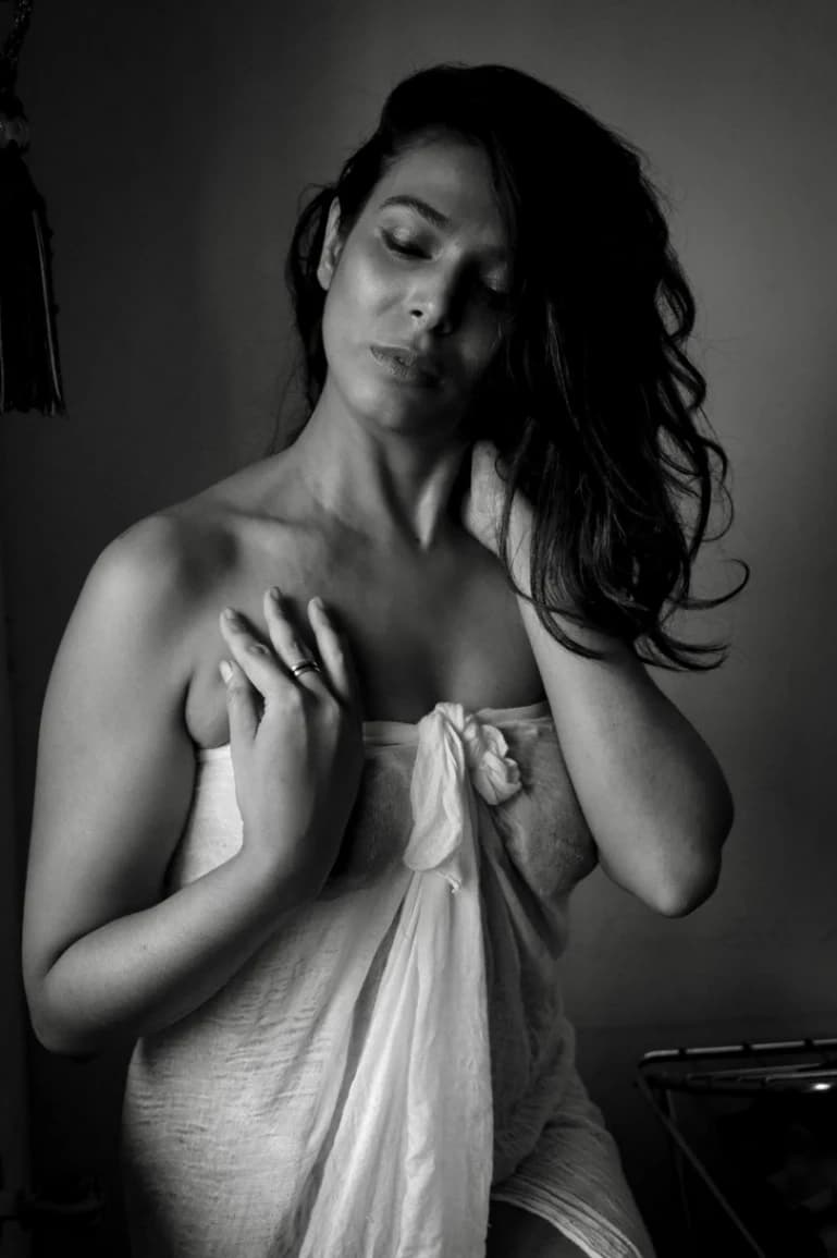 Image of Stunning Desi Model Flaunts Her Nude Boobs in a See-Through Top Pics