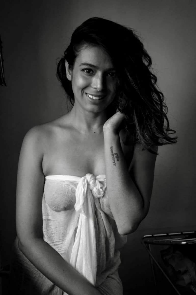 Image of Stunning Desi Model Flaunts Her Nude Boobs in a See-Through Top Pics